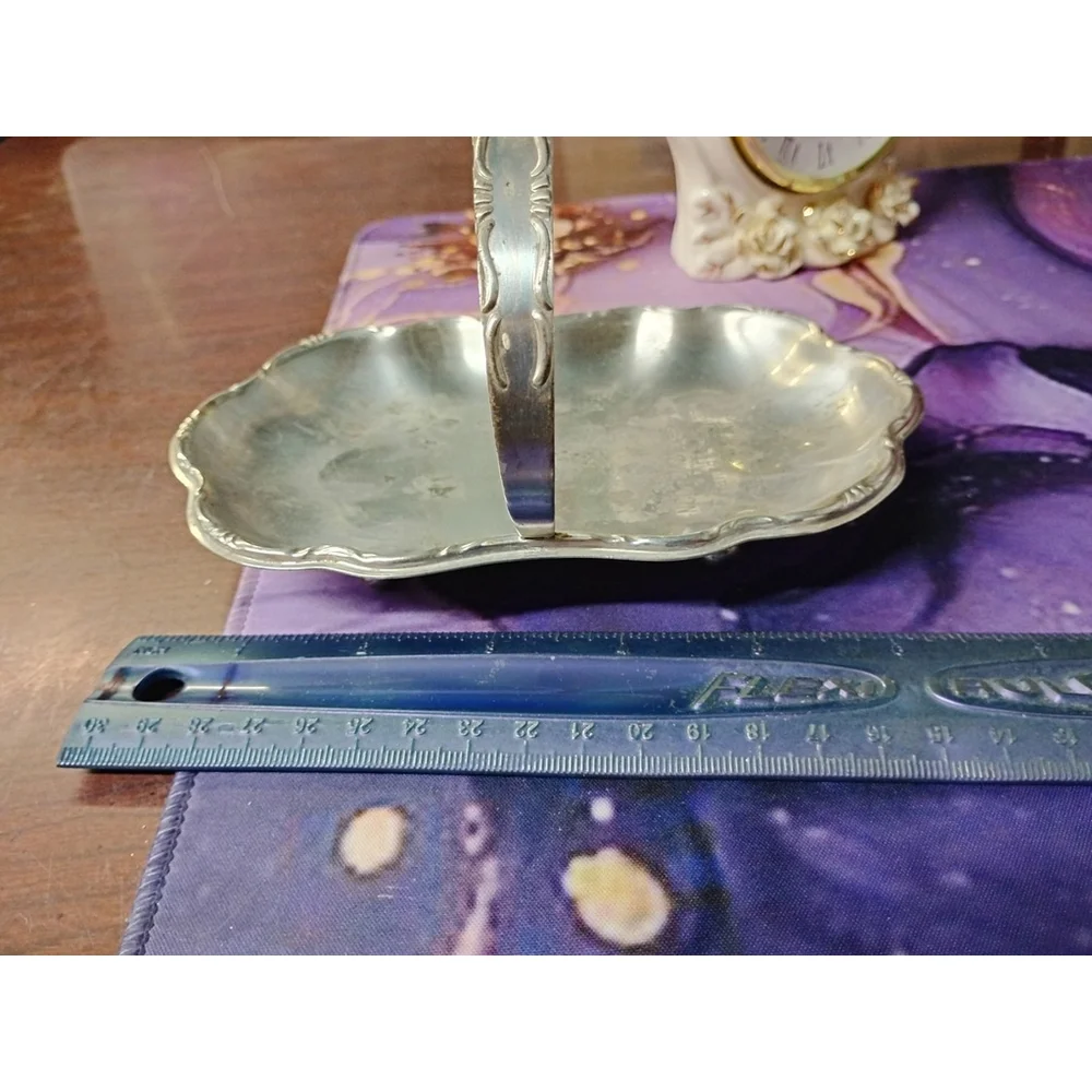 Rare! Vintage NCO-EM Wives Club silver Plate Basket Erlangen Germany 1968
